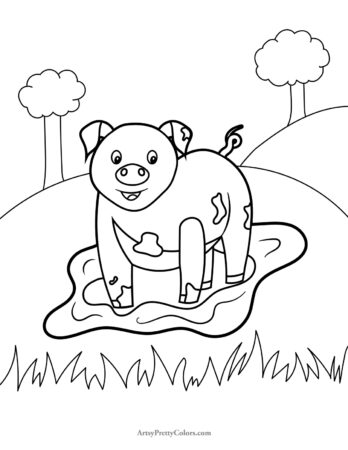Cute Pig Coloring Pages –For free - Artsy Pretty Colors