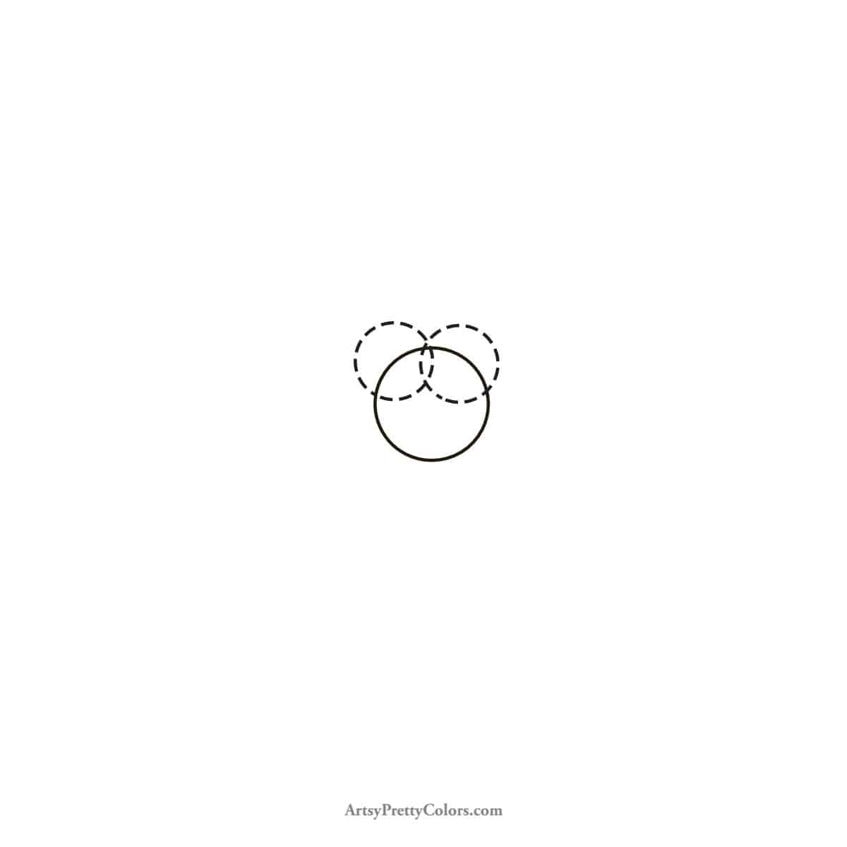two circles dotted marking position of the eyes
