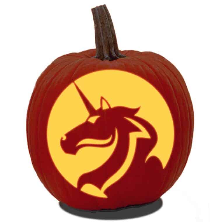 15 Unicorn Pumpkin Carving Patterns -Free - Artsy Pretty Colors
