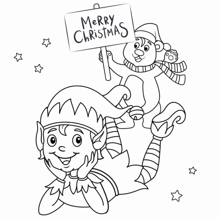 17 Cute Elf Coloring Pages -For Holiday Fun
