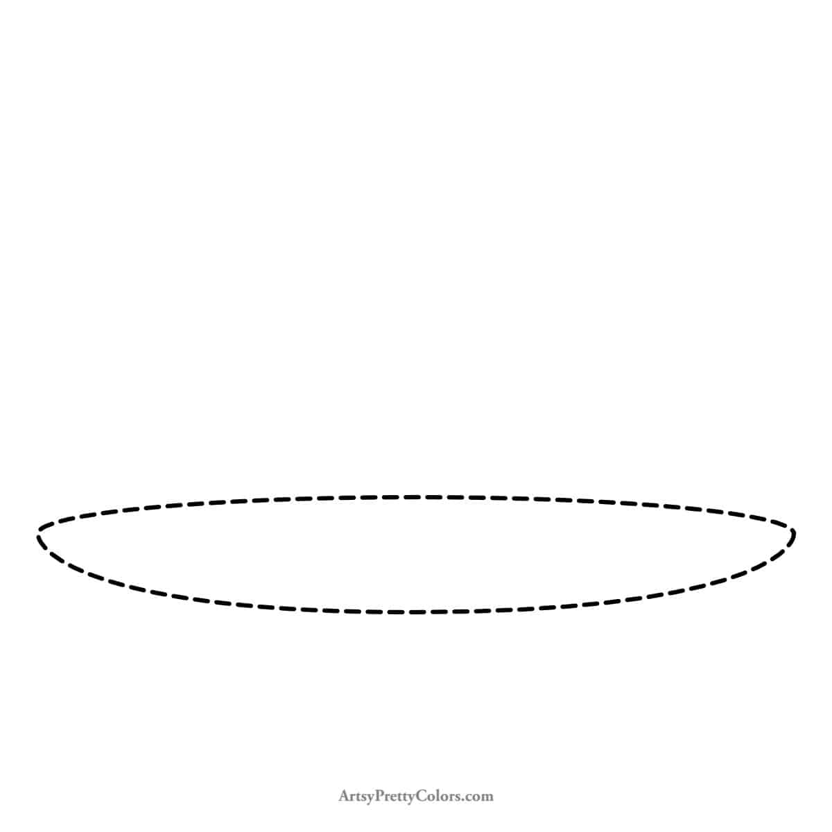 an oval drawn as a dotted line