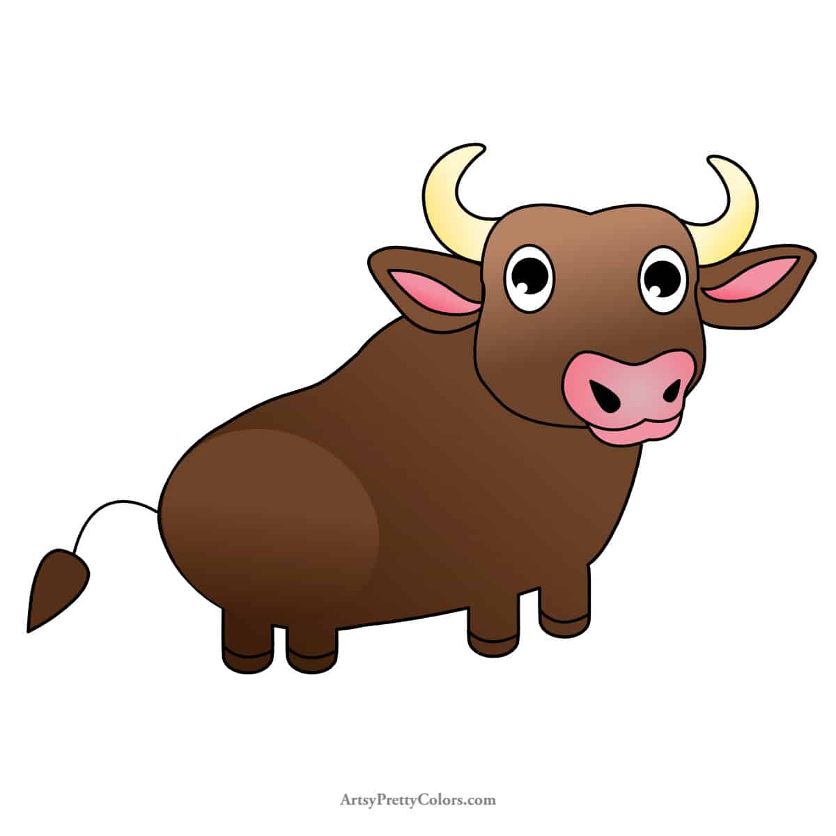colored drawing of a brown bull