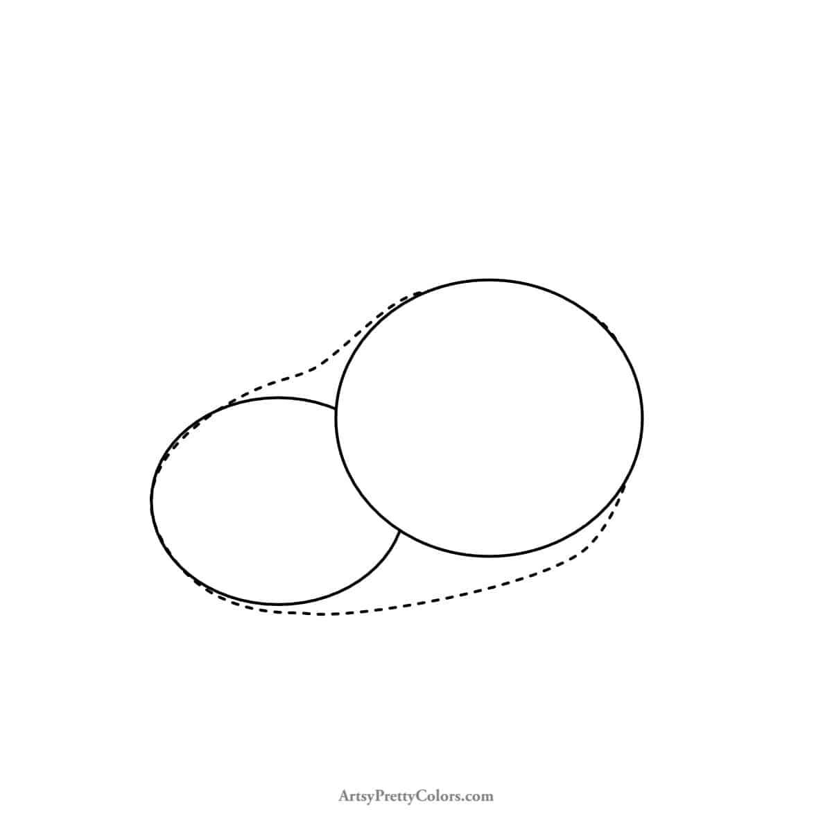connecting the circles to make the body shape