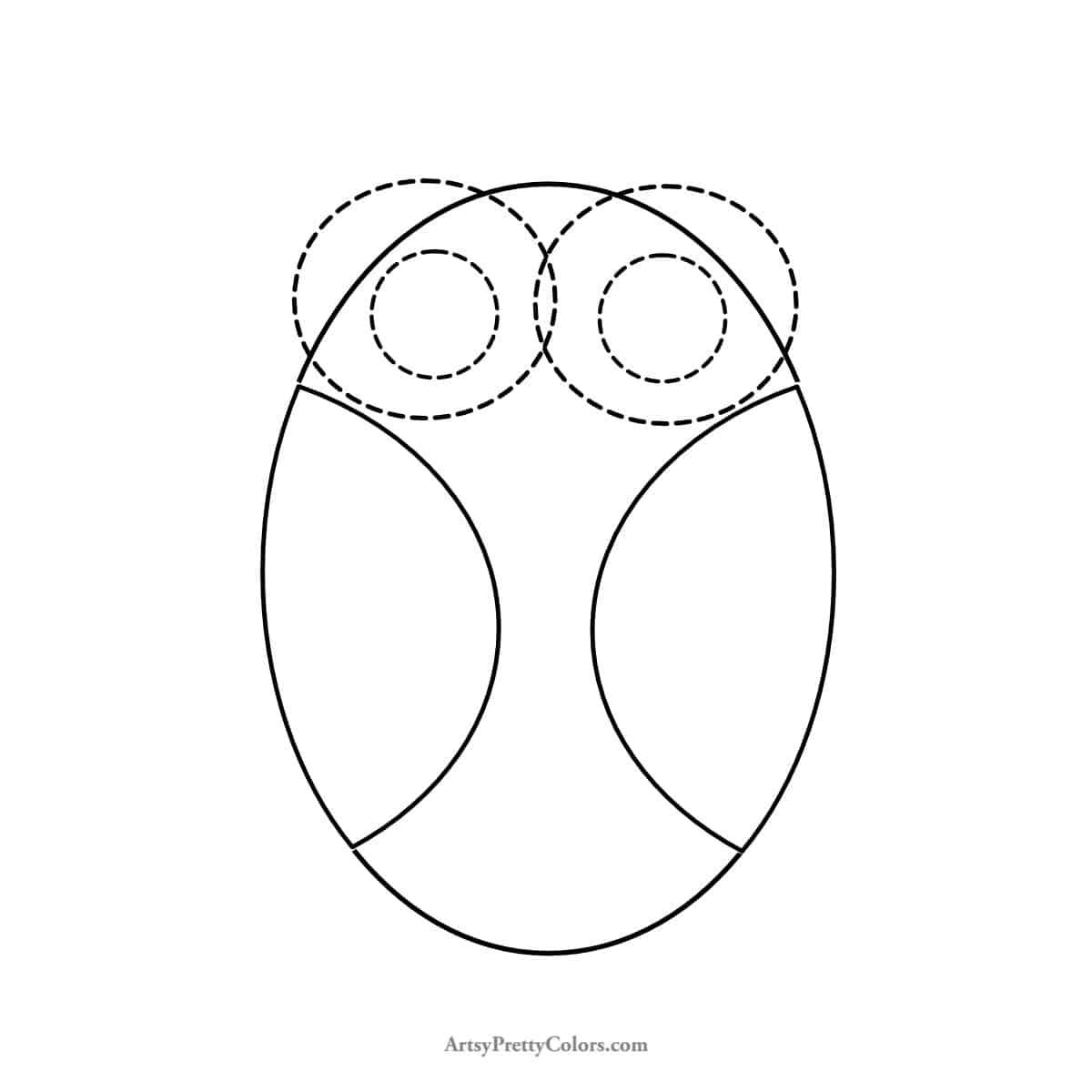 dotted circles on owl for next step