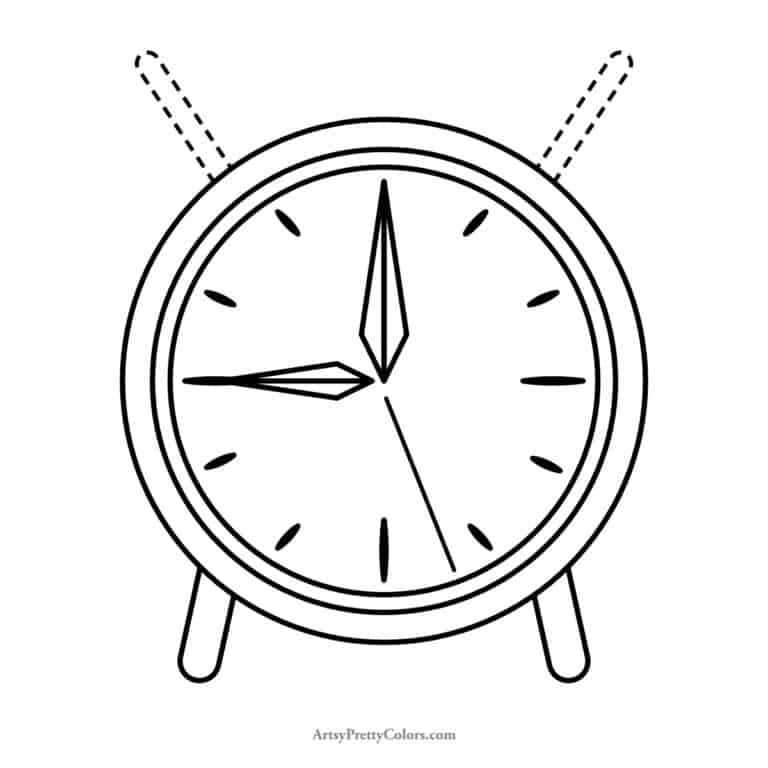 How To Draw A Clock Step By Step Artsy Pretty Colors