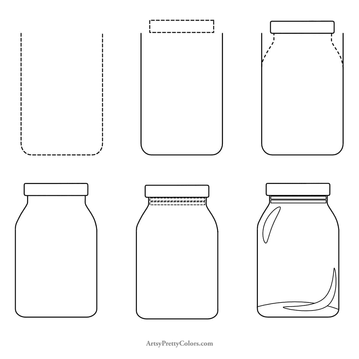 Draw A Jar Step By Step Artsy Pretty Colors