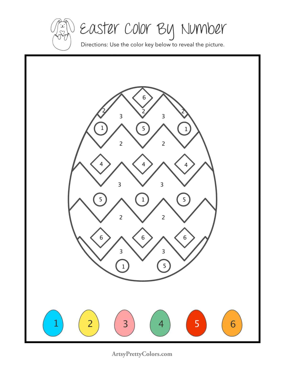 Free Easter Color By Number Printables - Artsy Pretty Colors