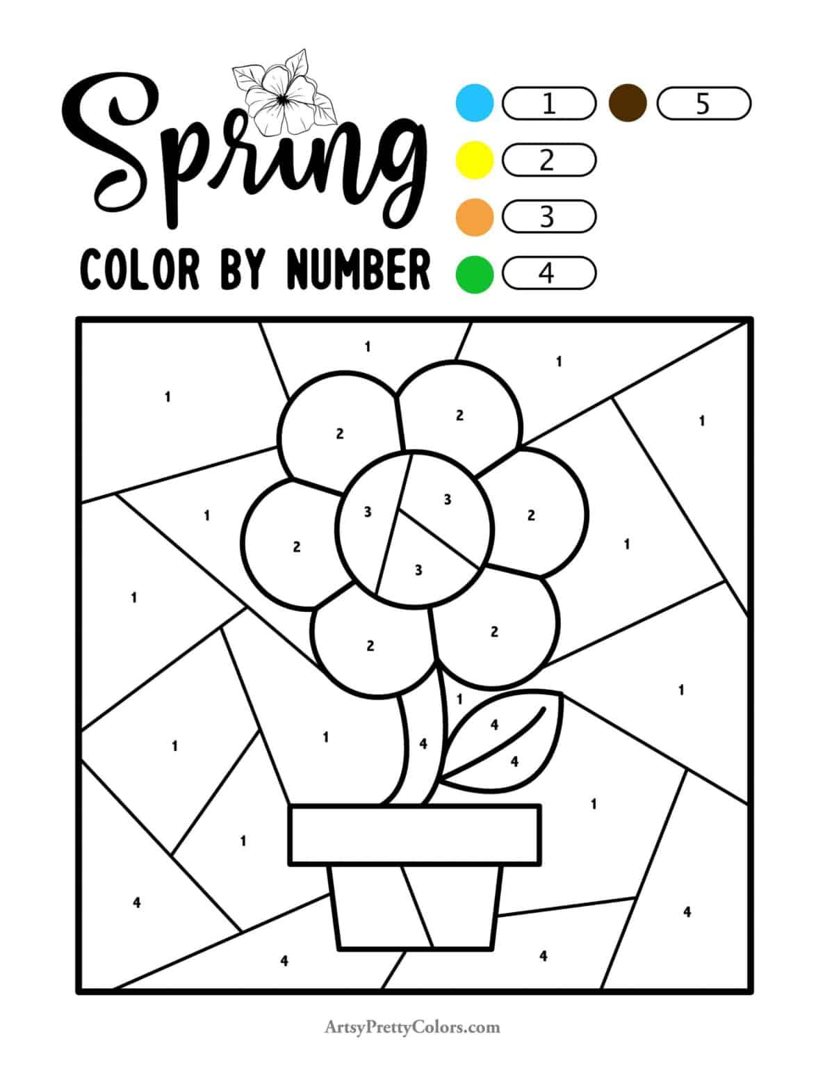 Spring Color By Number (Free Printables) - Artsy Pretty Colors