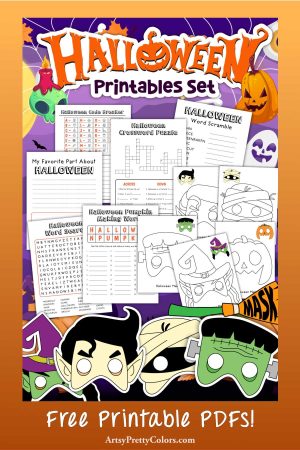 Free Halloween Activities Printable Set –For Kids - Artsy Pretty Colors
