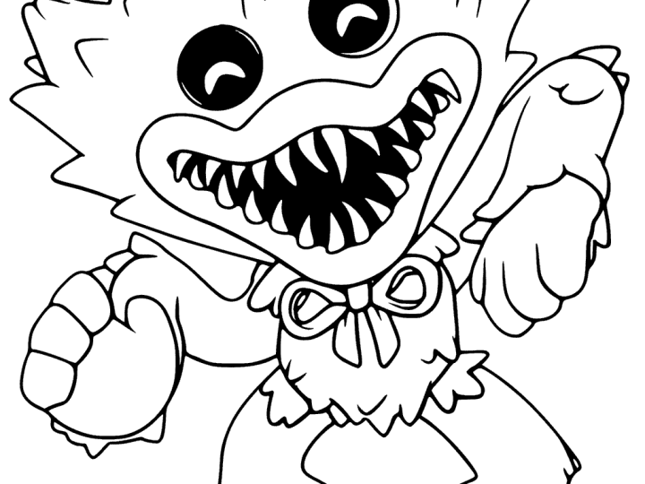 Image for Huggy Wuggy Blue Monster Coloring Page
