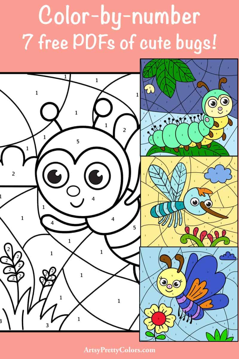 3 finished, colored in– color by number of bugs.