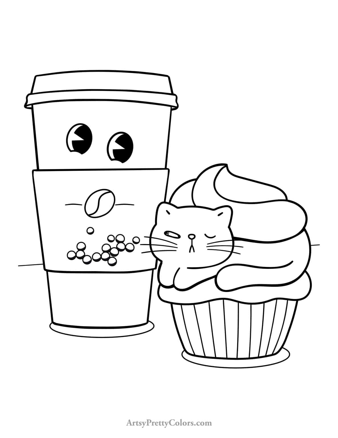 19 Free Coffee Cup Coloring Pages (For All Ages) - Artsy Pretty Colors