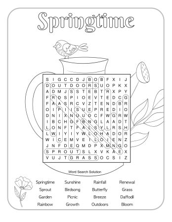 Free Spring Word Search Puzzles (Printable PDFS) - Artsy Pretty Colors